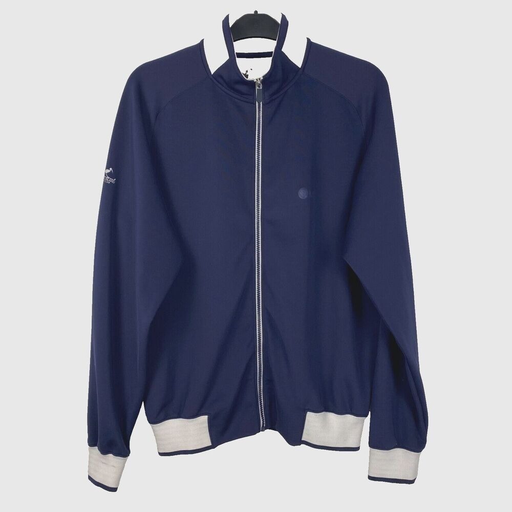 Fairway & Greene Tech Golf‎ Track Jacket Sweater Full Zip Size M Blue Logo